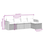 5-Delige Loungeset Met Kussens Poly Rattan Gemengd Beige
