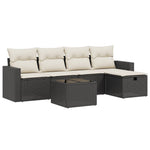 6-Delige Loungeset Met Kussens Poly Rattan Zwart