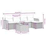 6-Delige Loungeset Met Kussens Poly Rattan Gemengd Beige