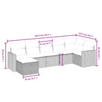 7-Delige Loungeset Met Kussens Poly Rattan Zwart