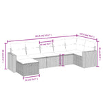 7-Delige Loungeset Met Kussens Poly Rattan Zwart