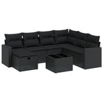 8-Delige Loungeset Met Kussens Poly Rattan Zwart