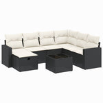 8-Delige Loungeset Met Kussens Poly Rattan Zwart