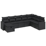 8-Delige Loungeset Met Kussens Poly Rattan Zwart