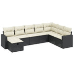 8-Delige Loungeset Met Kussens Poly Rattan Zwart