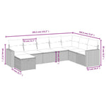 8-Delige Loungeset Met Kussens Poly Rattan Zwart