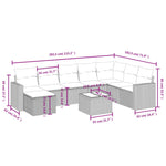 9-Delige Loungeset Met Kussens Poly Rattan Zwart