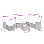 9-Delige Loungeset Met Kussens Poly Rattan Gemengd Beige