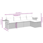 5-Delige Loungeset Met Kussens Poly Rattan Zwart