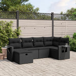 6-Delige Loungeset Met Kussens Poly Rattan Zwart