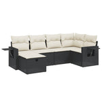 6-Delige Loungeset Met Kussens Poly Rattan Zwart