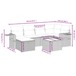 7-Delige Loungeset Met Kussens Poly Rattan Zwart