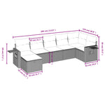 7-Delige Loungeset Met Kussens Poly Rattan Gemengd Beige