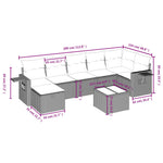 8-Delige Loungeset Met Kussens Poly Rattan Zwart