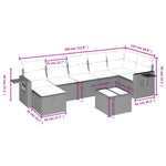 8-Delige Loungeset Met Kussens Poly Rattan Gemengd Beige