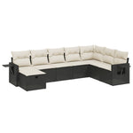 8-Delige Loungeset Met Kussens Poly Rattan Zwart