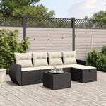 6-Delige Loungeset Met Kussens Poly Rattan Zwart