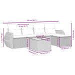 6-Delige Loungeset Met Kussens Poly Rattan Gemengd Beige