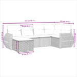 6-Delige Loungeset Met Kussens Poly Rattan Gemengd Beige