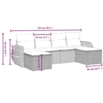 6-Delige Loungeset Met Kussens Poly Rattan Zwart