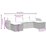 6-Delige Loungeset Met Kussens Poly Rattan Gemengd Beige