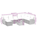 9-Delige Loungeset Met Kussens Poly Rattan Gemengd Beige
