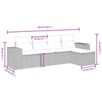 5-Delige Loungeset Met Kussens Poly Rattan Gemengd Beige