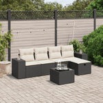 6-Delige Loungeset Met Kussens Poly Rattan Zwart