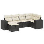 6-Delige Loungeset Met Kussens Poly Rattan Zwart