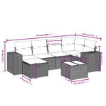 7-Delige Loungeset Met Kussens Poly Rattan Gemengd Beige