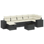 8-Delige Loungeset Met Kussens Poly Rattan Zwart