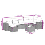 8-Delige Loungeset Met Kussens Poly Rattan Gemengd Beige