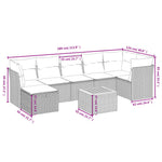 9-Delige Loungeset Met Kussens Poly Rattan Gemengd Beige