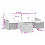 6-Delige Loungeset Met Kussens Poly Rattan Zwart