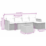 6-Delige Loungeset Met Kussens Poly Rattan Zwart
