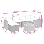 7-Delige Loungeset Met Kussens Poly Rattan Gemengd Beige