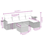6-Delige Loungeset Met Kussens Poly Rattan Zwart
