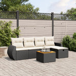 6-Delige Loungeset Met Kussens Poly Rattan Zwart