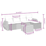 6-Delige Loungeset Met Kussens Poly Rattan Gemengd Beige