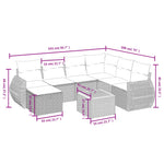 8-Delige Loungeset Met Kussens Poly Rattan Gemengd Beige