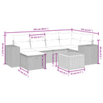 7-Delige Loungeset Met Kussens Poly Rattan Gemengd Beige