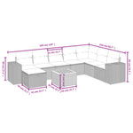 9-Delige Loungeset Met Kussens Poly Rattan Gemengd Beige