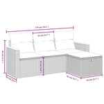 4-Delige Loungeset Met Kussens Poly Rattan Beige