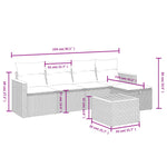 6-Delige Loungeset Met Kussens Poly Rattan Zwart