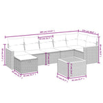 8-Delige Loungeset Met Kussens Poly Rattan Zwart