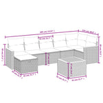 8-Delige Loungeset Met Kussens Poly Rattan Gemengd Beige