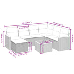 8-Delige Loungeset Met Kussens Poly Rattan Zwart