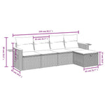 5-Delige Loungeset Met Kussens Poly Rattan Gemengd Beige
