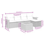 6-Delige Loungeset Met Kussens Poly Rattan Zwart