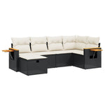 6-Delige Loungeset Met Kussens Poly Rattan Zwart